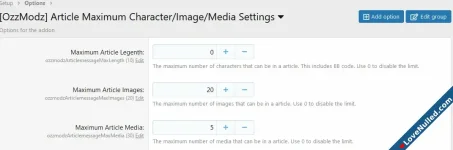 [OzzModz] Article Maximum Character/Image/Media Settings