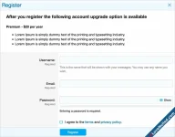 Register show upgrade options