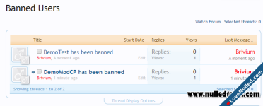 Brivium - Thread/Post on User Banning